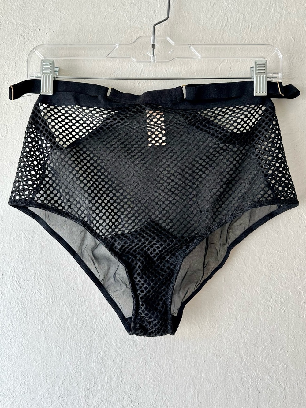 Gabi fresh x playful promises fishnet cut out garter high waist panties 1x nwot
